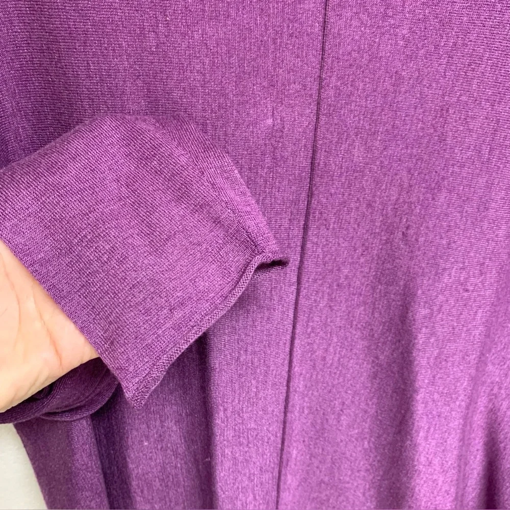 Eileen Fisher Purple Cotton Silk Blend Oversized Sweater Top Sz L Laggenlook - Picture 5 of 10